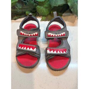 Carters Toddler Shark Themed Sandals Gray & Red Size 9M